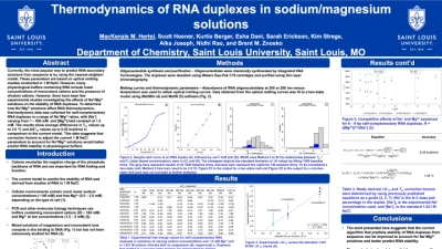 Thumbnail for Thermodynamic effect of sodium/magnesium solutions on RNA duplex stability