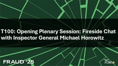 Thumbnail for T100: Opening Plenary Session: Fireside Chat with Inspector General Michael Horowitz