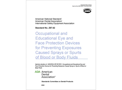 Thumbnail for ANSI/ADA/ISEA Standard No. Z87.62 for Occupational and Educational Eye and Face Protection Devices -
