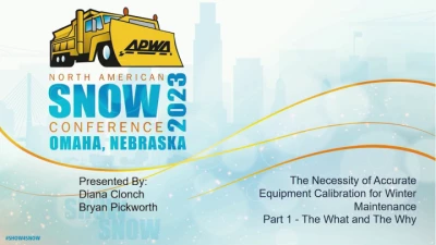 Thumbnail for Accurate Equipment Calibration for Winter Maintenance—Part I, “The What and the Why”