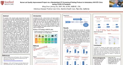 Thumbnail for Nurse-Led Quality Improvement Project via a Standardized STI Screening and Testing Protocol in Ambulatory Care HIV/STD Clinic during COVID-19 Pandemic