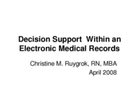 Thumbnail for Decision Support Within an Electronic Medical Record