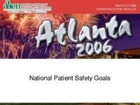 Thumbnail for National Patient Safety Goals
