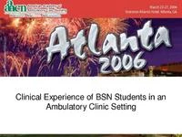 Thumbnail for Clinical Experience of BSN Students in an Ambulatory Clinic Setting