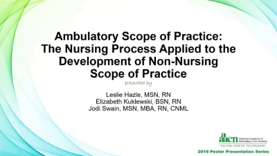 Thumbnail for Ambulatory Scope of Practice: The Nursing Process Applied to the Development of Non-Nursing Scope of Practice 