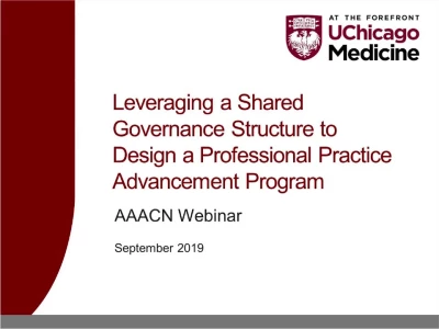 Thumbnail for Leveraging a Shared Governance Structure to Design a Professional Practice Advancement Program