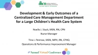 Thumbnail for Development and Early Outcomes of a Centralized Care Management Department for a Large Children's Health Care System