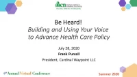 Thumbnail for Be Heard! Building and Using Your Voice to Advance Health Care Policy