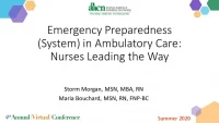 Thumbnail for Emergency Preparedness in Ambulatory Care: Nurses Leading the Way