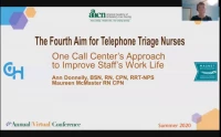 Thumbnail for The Fourth Aim for Telephone Triage Nurses - One Call Center's Approach to Improve Staff's Work Life