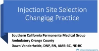 Thumbnail for Injection Site Selection – Changing Practice