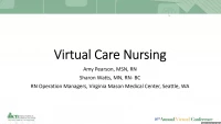 Thumbnail for Virtual Nursing Care: Transforming Primary Care Nursing Using Process Improvement Strategies