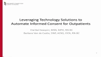Thumbnail for Leveraging Technology Solutions to Automate Informed Consent for Outpatients