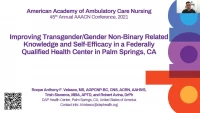 Thumbnail for Improving Transgender/Gender Non-Binary Knowledge and Self-Efficacy in an Outpatient Clinic