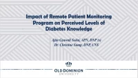 Thumbnail for Impact of Remote Patient Monitoring Program on Perceived Levels of Diabetes Knowledge