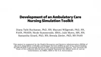 Thumbnail for Development of an Ambulatory Care Nursing Simulation Toolkit