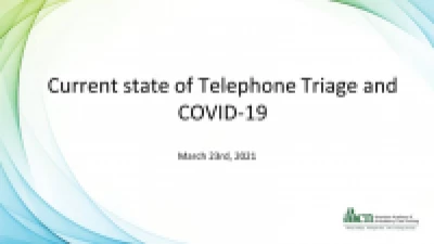 Thumbnail for Current State of Telephone Triage and COVID-19