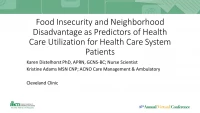 Thumbnail for Healthcare Utilization and Neighborhood Disadvantage in Patients with Food Insecurity