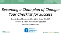 Thumbnail for Welcome from ClearTriage /// President's Address/Opening Ceremonies /// Becoming a Champion of Change: Your Checklist for Success