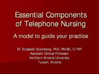 Thumbnail for Essential Components of Telephone Nursing: A Model To Guide Your Practice