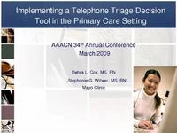 Thumbnail for Implementing a Telephone Triage Decision Tool in the Primary Care Setting