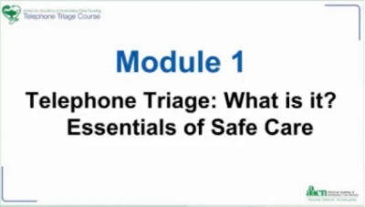 Thumbnail for Telephone Triage: Essentials of Safe Care