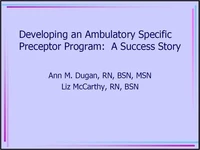 Thumbnail for Developing an Ambulatory Specific Preceptor Program: A Success Story