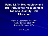 Thumbnail for Defining the Role and Value in an Ambulatory Care Setting: Use of LEAN Methodology and RN Productivity Measurement Tool to Quantify Time Allocation of Assigned RN Tasks and Identify Tasks that Can Be Centralized