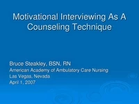 Thumbnail for Motivational Interviewing as a Counseling Technique