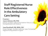 Thumbnail for Staff Registered Nurse Role Effectiveness in the Ambulatory Care Setting