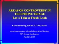 Thumbnail for Areas of Controversy in Telephone Triage: Let's Take a Fresh Look