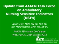 Thumbnail for Update from AAACN Task Force on Ambulatory Nursing Sensitive Indicators