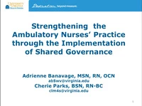 Thumbnail for Special In-Brief Session: Ambulatory Practice Solidified Across a Large Health Care Organization That Is Making an Impact on Patient Care and the Advancement of Ambulatory Nursing Practice; Strengthening Ambulatory Nurses' Practice Through Implementa