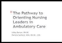 Thumbnail for Special In-Brief Session: The Pathway to Orienting Nursing Leaders in Ambulatory Care; Lead From Where You Are