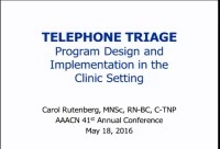 Thumbnail for Telephone Triage Program Design and Implementation in the Clinic Setting: Lessons Learned in 20 Years of Consulting