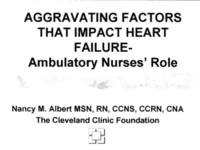 Thumbnail for Aggravating Factors that Impact Heart Failulre and the Ambulatory Nurses' Role