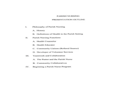 Thumbnail for Parish Nursing Partnerships:  Meeting the Needs of a Vulnerable Population