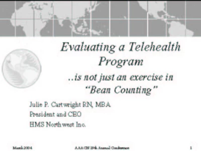 Thumbnail for Evaluating a Telehealth Program Is Not Just an Exercise in "Bean Counting"