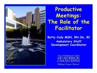 Thumbnail for Effective and Productive Meeting Management:  Getting the Most from Work Groups and Committees