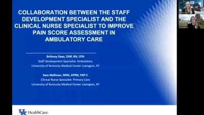 Thumbnail for Collaboration Between the Staff Development Specialist and the Clinical Nurse Specialist to Improve Pain Score Assessment in Ambulatory Care