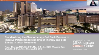 Thumbnail for Standardizing the Chemotherapy Call Back Process to Improve Patient Understanding of Therapy and Side Effects in Initial Treatment