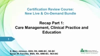 Thumbnail for Recap Part 1  - Care Management and Clinical Practice