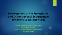 Thumbnail for Development of the Professional and Organizational Engagement Behaviors Scales