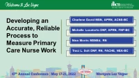 Thumbnail for Developing an Accurate Reliable Process to Measure Work Activities of Primary Care Nurses