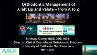 Thumbnail for 2019 AAO Annual Session - Orthodontic Management of Cleft Lip and Palate – from A to Z