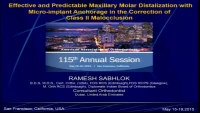Thumbnail for Effective and Predictable Maxillary Molar Distalization with Micro-implant Anchorage in the Correction of Class II Malocclusion