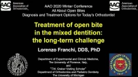 Thumbnail for Treatment of Open Bite in the Mixed Dentition: The Long-term Challenge