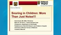 Thumbnail for The Habitually Snoring Child: Much More Than Just Noise