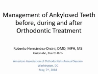 Thumbnail for Management of Ankylosed Teeth Before, During and After Orthodontic Treatment