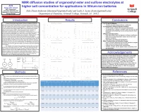 Thumbnail for NMR diffusion studies of organosilyl ester and sulfone electrolytes for applications in lithium-ion batteries at higher salt concentration